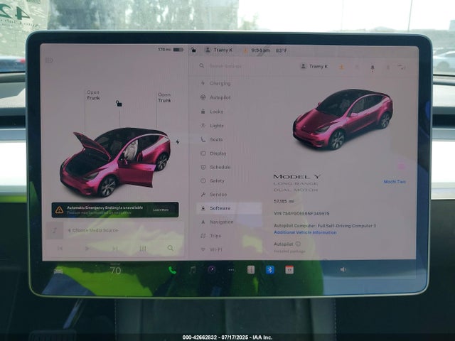 7SAYGDEE6NF345975 Tesla Model Y