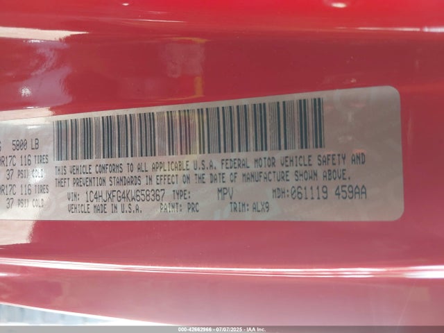 1C4HJXFG4KW658367 Jeep Wrangler