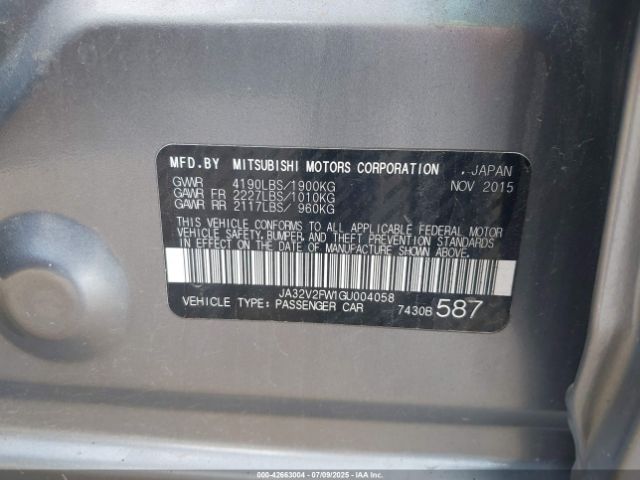 2016 MITSUBISHI LANCER JA32V2FW1GU004058 Photo 8