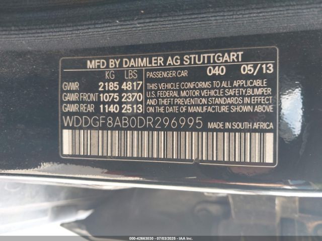 2013 MERCEDES-BENZ C 300 WDDGF8AB0DR296995 Photo 8