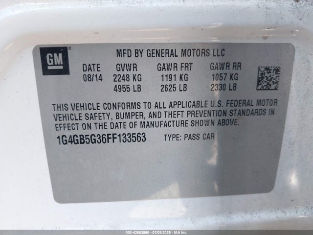 1G4GB5G36FF133563 Buick lfx