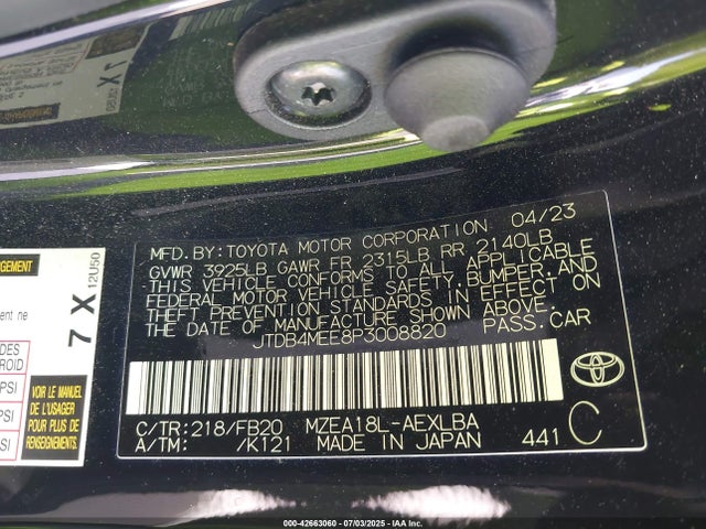 JTDB4MEE8P3008820 Toyota m20a-fks