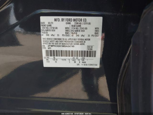 2021 FORD EDGE 2FMPK3G91MBA04749 Photo 8