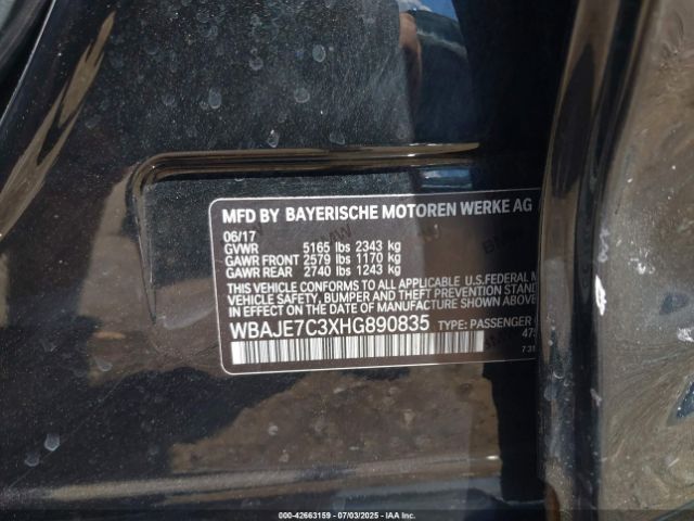 2017 BMW 540I WBAJE7C3XHG890835 Photo 8