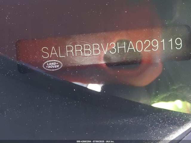 SALRRBBV3HA029119 Land Rover s/c lev2 ulev