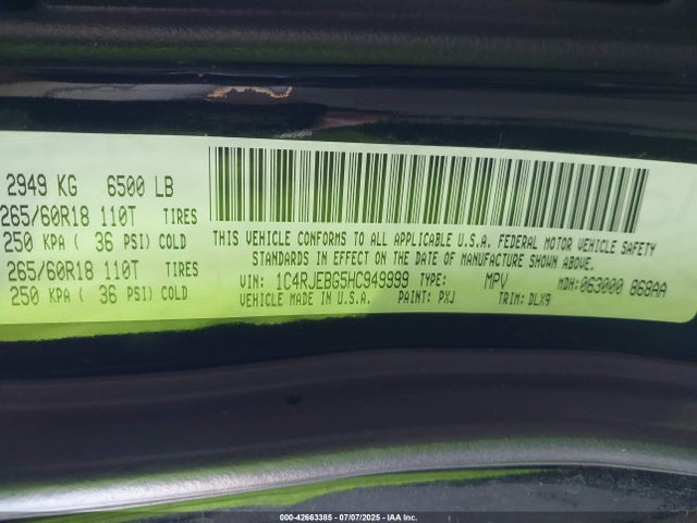 1C4RJEBG5HC949999 Jeep 2017