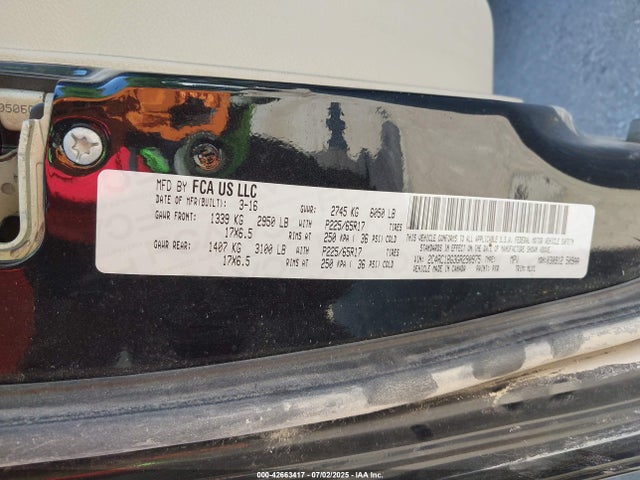 Chrysler 2016 2016 2C4RC1BG3GR290975 Image 9