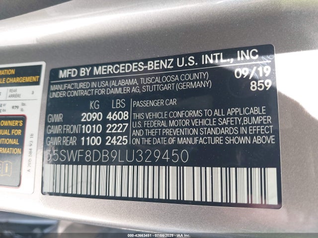 Mercedes-Benz m264 2020 55SWF8DB9LU329450 Image 9