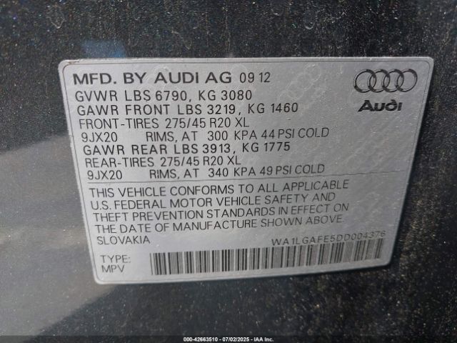 2013 AUDI Q7 WA1LGAFE5DD004376 Photo 8