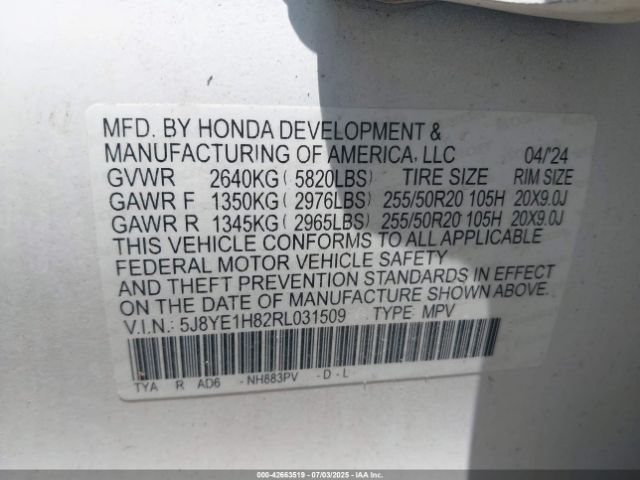 2024 ACURA MDX 5J8YE1H82RL031509 Photo 8