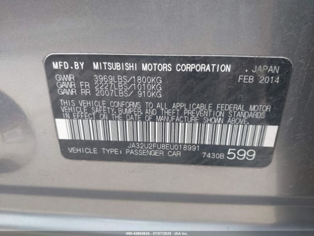 2014 MITSUBISHI LANCER JA32U2FU8EU018991 Photo 8