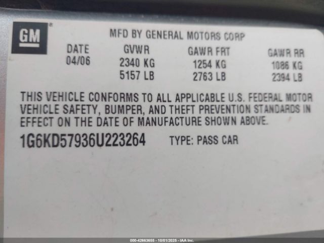 2006 CADILLAC DTS 1G6KD57936U223264 Photo 8