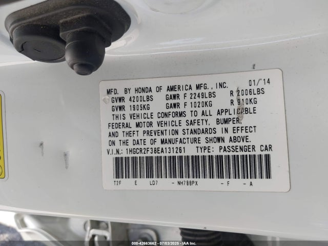 1HGCR2F38EA131261 Honda k24w1