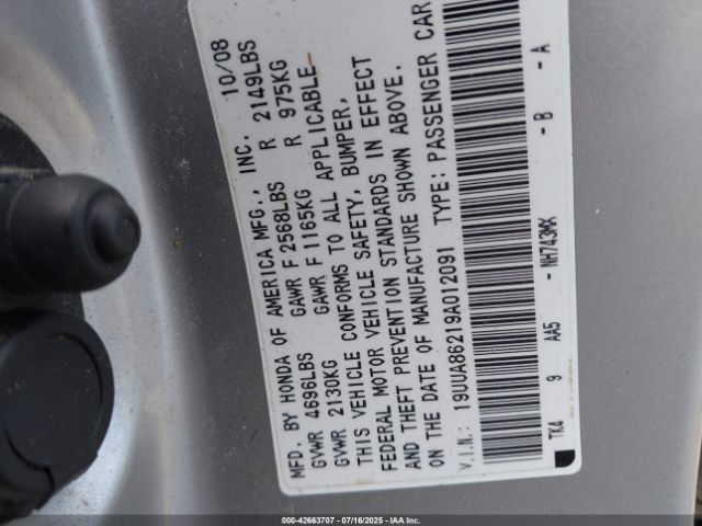 2009 ACURA TL 19UUA86219A012091 Photo 8