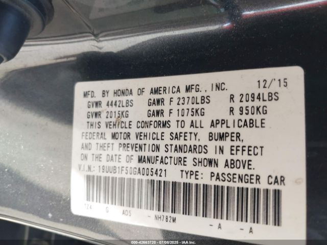 2016 ACURA TLX 19UUB1F50GA005421 Photo 8