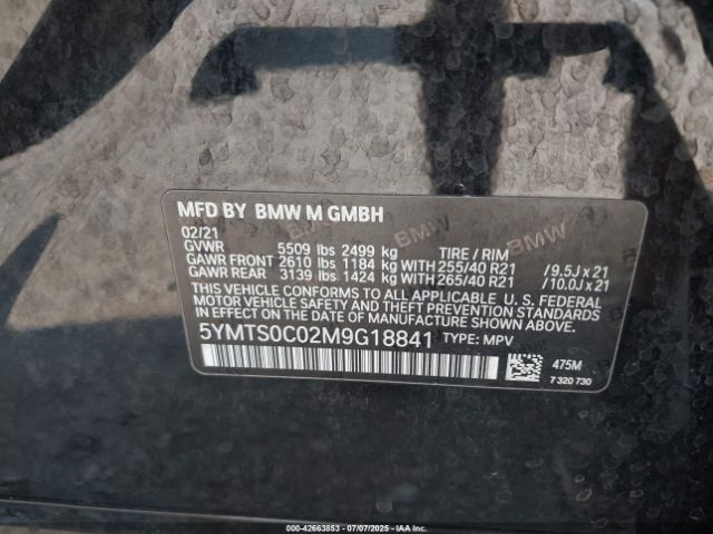 2021 BMW X3 M 5YMTS0C02M9G18841 Photo 8