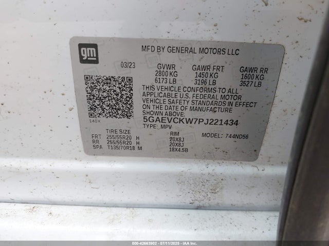 5GAEVCKW7PJ221434 Buick lfy