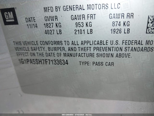 1G1PA5SH7F7133634 Chevrolet luw