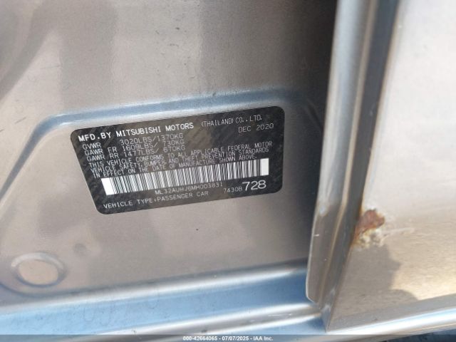 2021 MITSUBISHI MIRAGE ML32AUHJ6MH003831 Photo 8