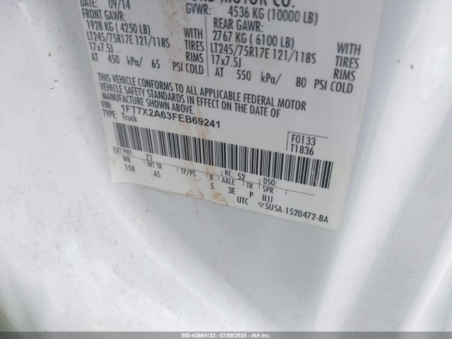 Ford 2015 2015 1FT7X2A63FEB69241 Image 9