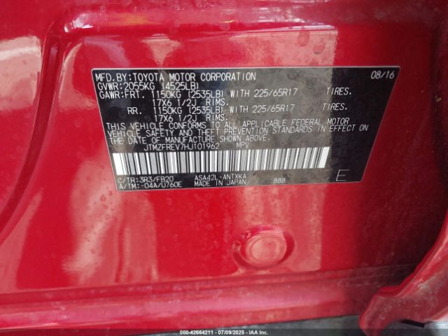 2017 TOYOTA RAV4 JTMZFREV7HJ101962 Photo 8
