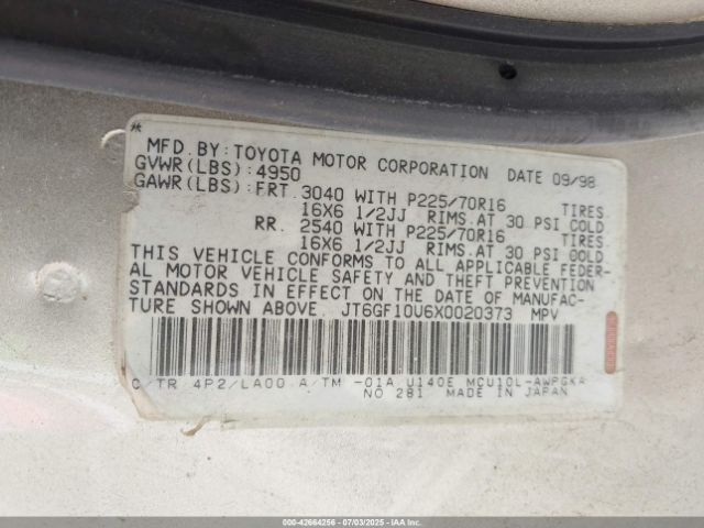 1999 LEXUS RX 300 JT6GF10U6X0020373 Photo 8