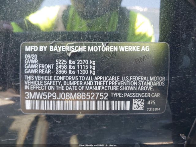 2021 BMW 3 SERIES 3MW5P9J08M8B52752 Photo 8
