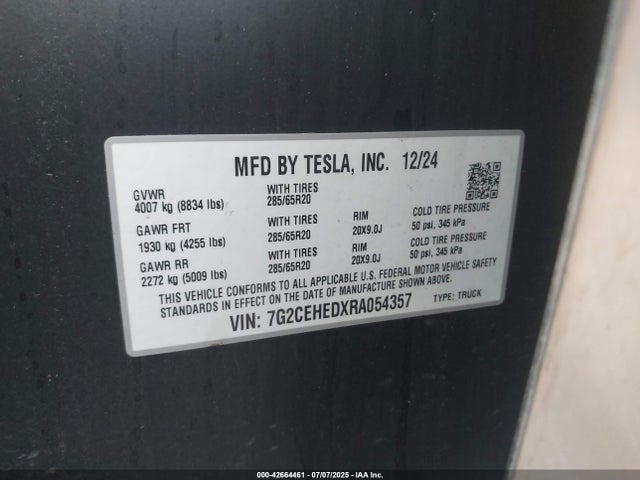Tesla Cybertruck 2024 7G2CEHEDXRA054357 Image 9