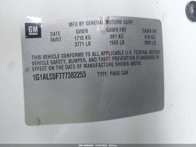 2007 CHEVROLET COBALT 1G1AL55F777382253 Photo 8