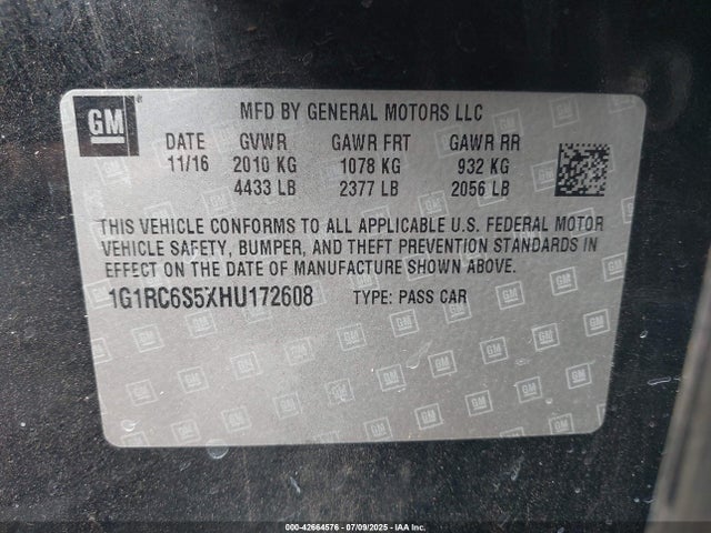 1G1RC6S5XHU172608 Chevrolet l3a - di: direct injectio, vvt: variable valve timing, hybrid, gen 1