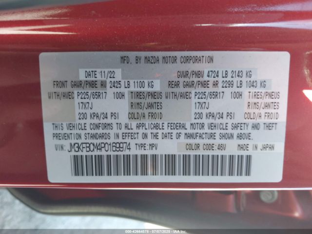 2023 MAZDA CX-5 JM3KFBCM4P0169974 Photo 8