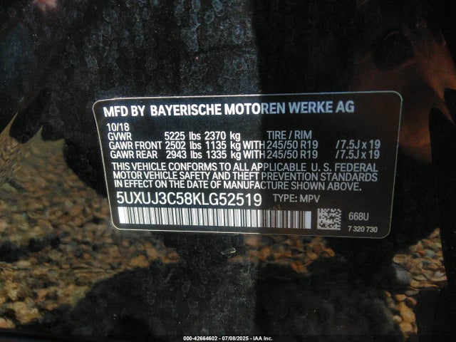 5UXUJ3C58KLG52519 BMW X4