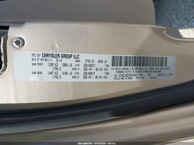 Chrysler 2015 2015 2C4RC1BG2FR540043 Image 9