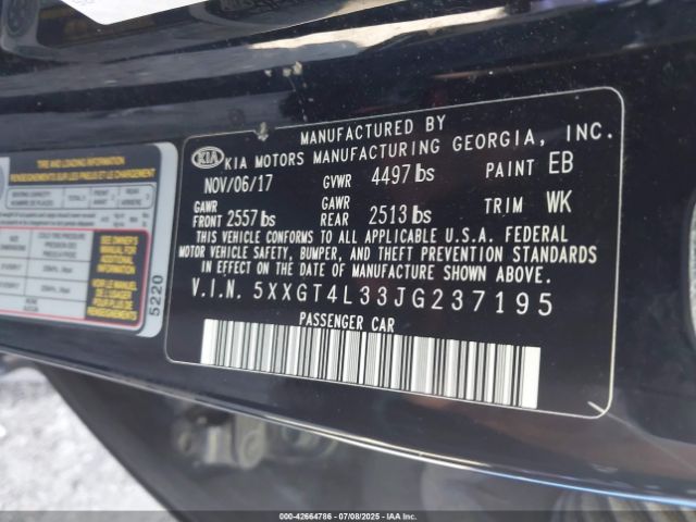 2018 KIA OPTIMA 5XXGT4L33JG237195 Photo 8