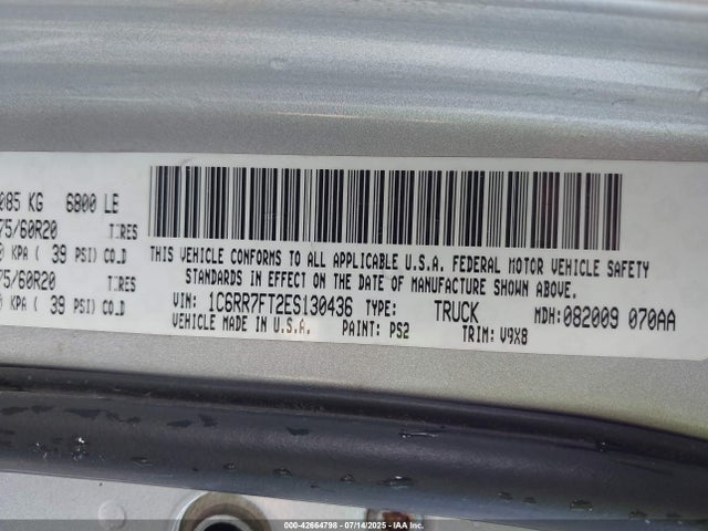 RAM 2014 2014 1C6RR7FT2ES130436 Image 9