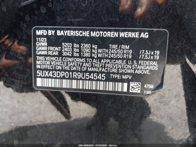 2024 BMW X3 5UX43DP01R9U54545 Photo 8