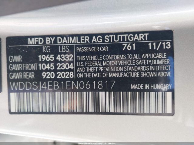 2014 MERCEDES-BENZ CLA 250 WDDSJ4EB1EN061817 Photo 8