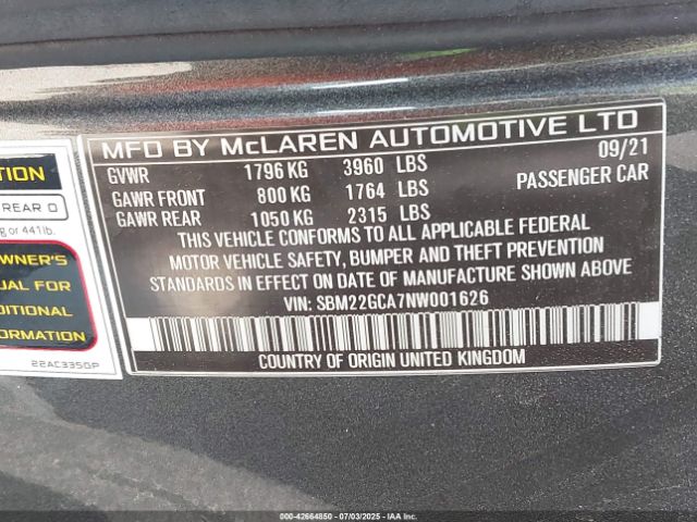 2022 MCLAREN GT SBM22GCA7NW001626 Photo 8