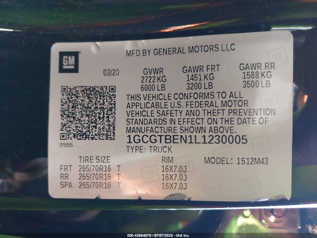1GCGTBEN1L1230005 Chevrolet lg2 - di: direct injection, vvt: variable valve timing, alum, var2, gen2