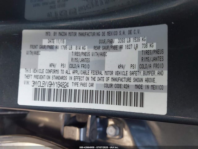 3MYDLBYV9HY164824 Toyota p5v