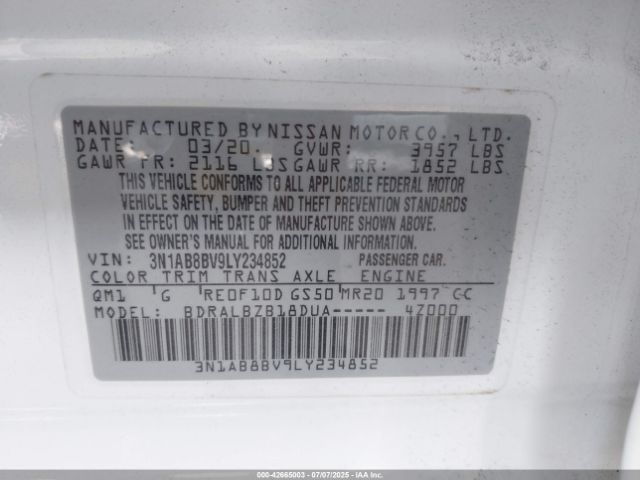 2020 NISSAN SENTRA 3N1AB8BV9LY234852 Photo 8