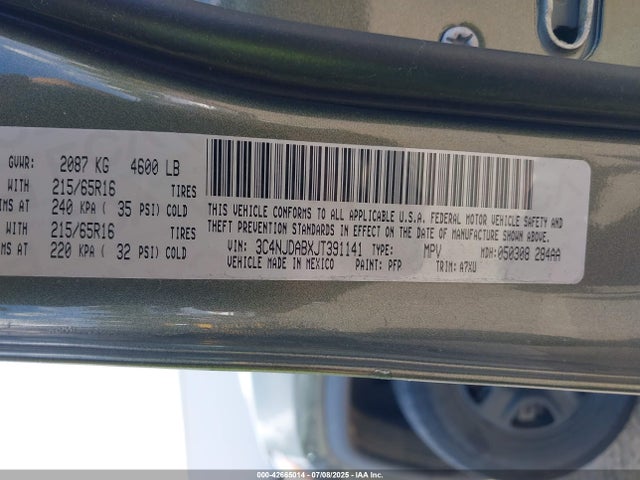 3C4NJDABXJT391141 Jeep 2018