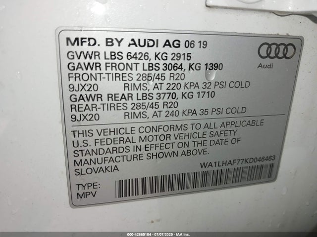 2019 AUDI Q7 WA1LHAF77KD046463 Photo 8