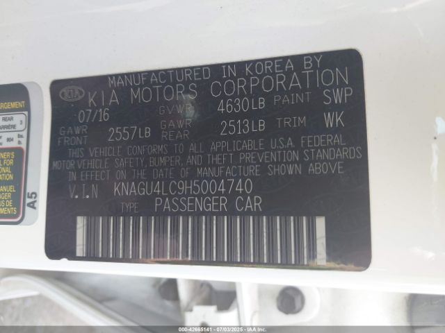 2017 KIA OPTIMA HYBRID KNAGU4LC9H5004740 Photo 8