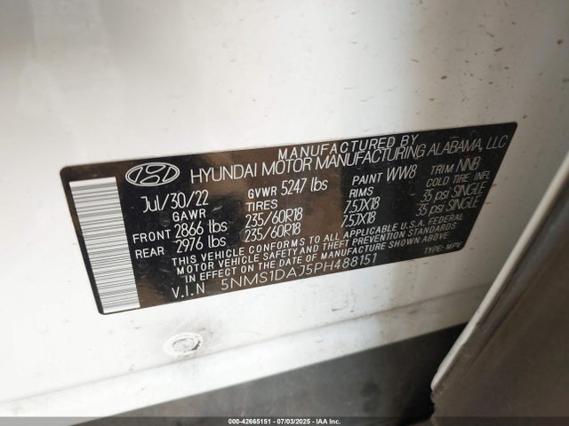 Hyundai gdi theta iii 2023 5NMS1DAJ5PH488151 Image 9
