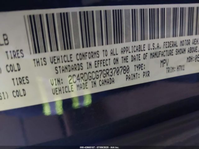 2016 DODGE GRAND CARAVAN 2C4RDGCG7GR370780 Photo 8