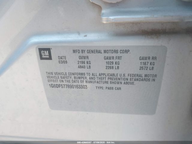 2009 CADILLAC CTS 1G6DF577890163303 Photo 8