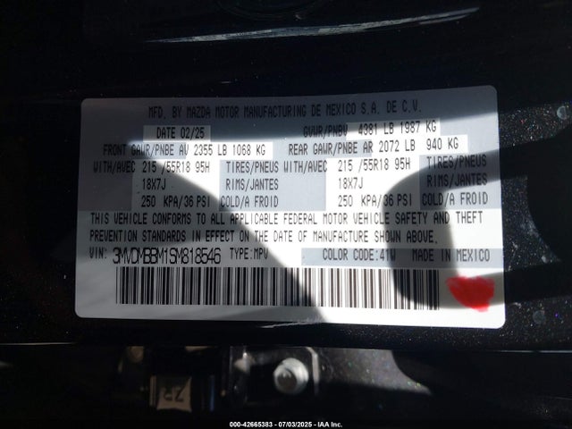 3MVDMBBM1SM818546 Mazda pyukd