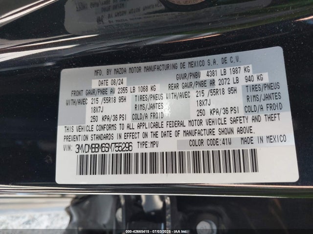 Mazda pyukd 2025 3MVDMBBM6SM755296 Image 9