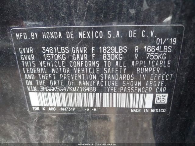 2019 HONDA FIT 3HGGK5G47KM716488 Photo 8